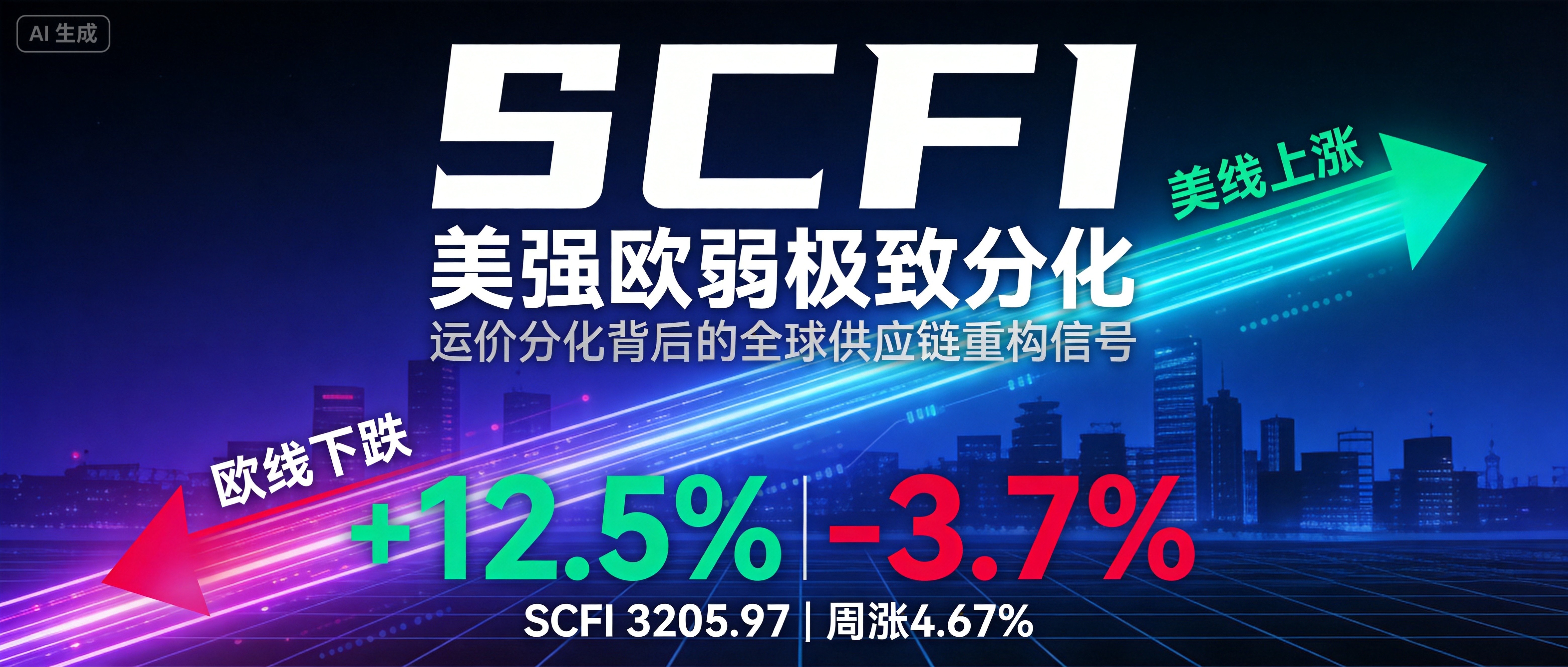 SCFI美强欧弱极致分化：运价分化背后的全球供应链重构信号